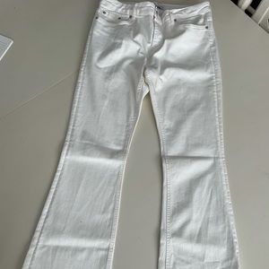 White Bell Bottom Flare Jeans by Zara